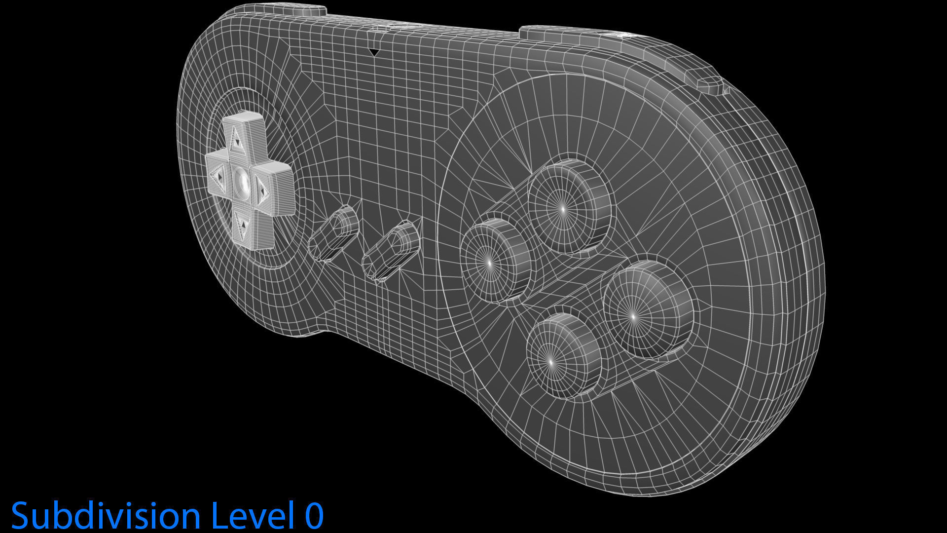 Super Nintendo Controller Without Logo 3D model_11