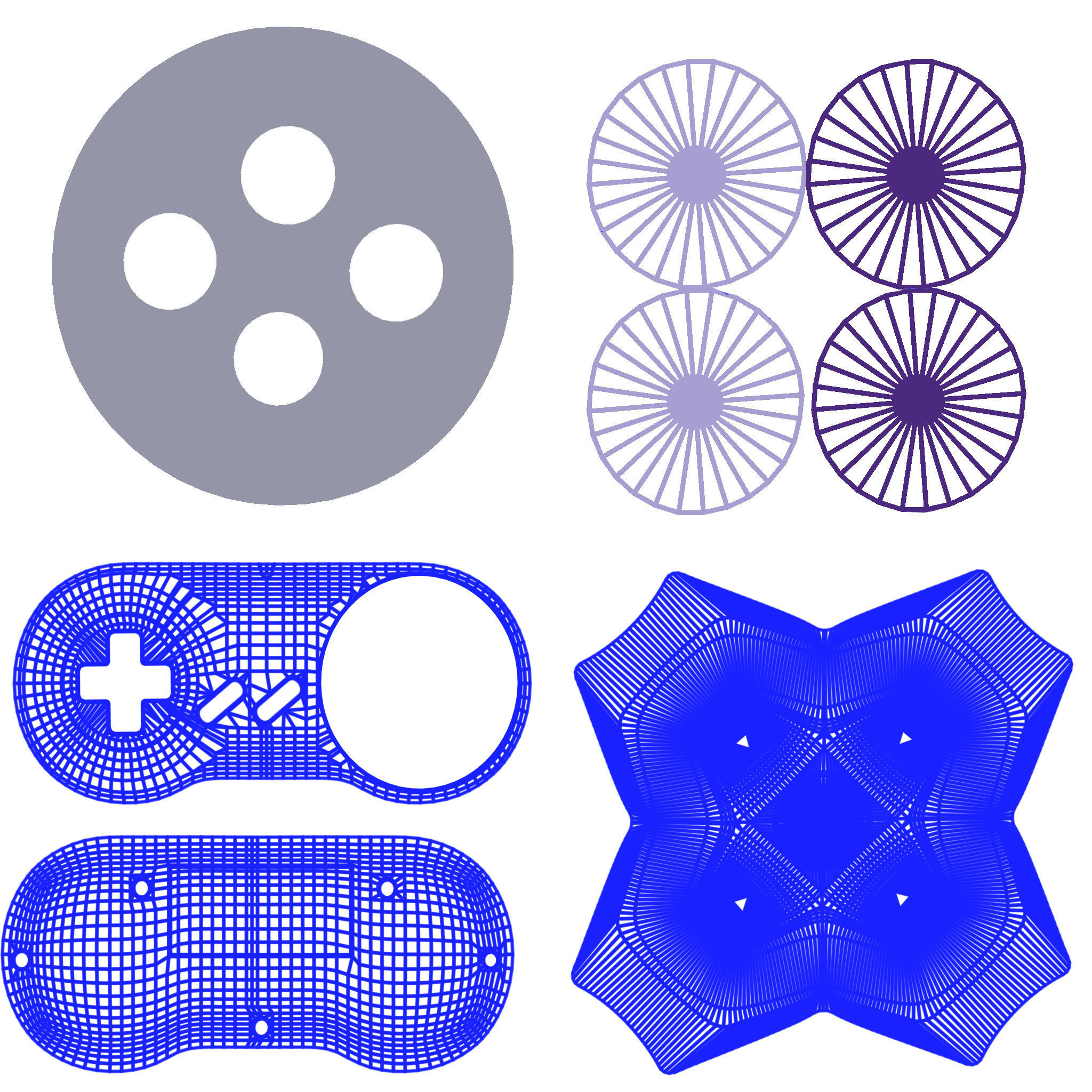 Super Nintendo Controller Without Logo 3D model_14