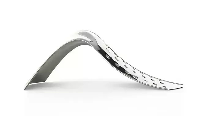 Grater stainless steel curved shower head 3D print model
