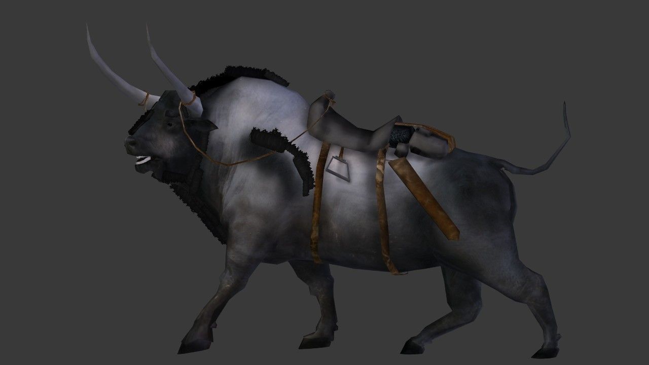 Bull Low Poly with horns Low-poly 3D model_11