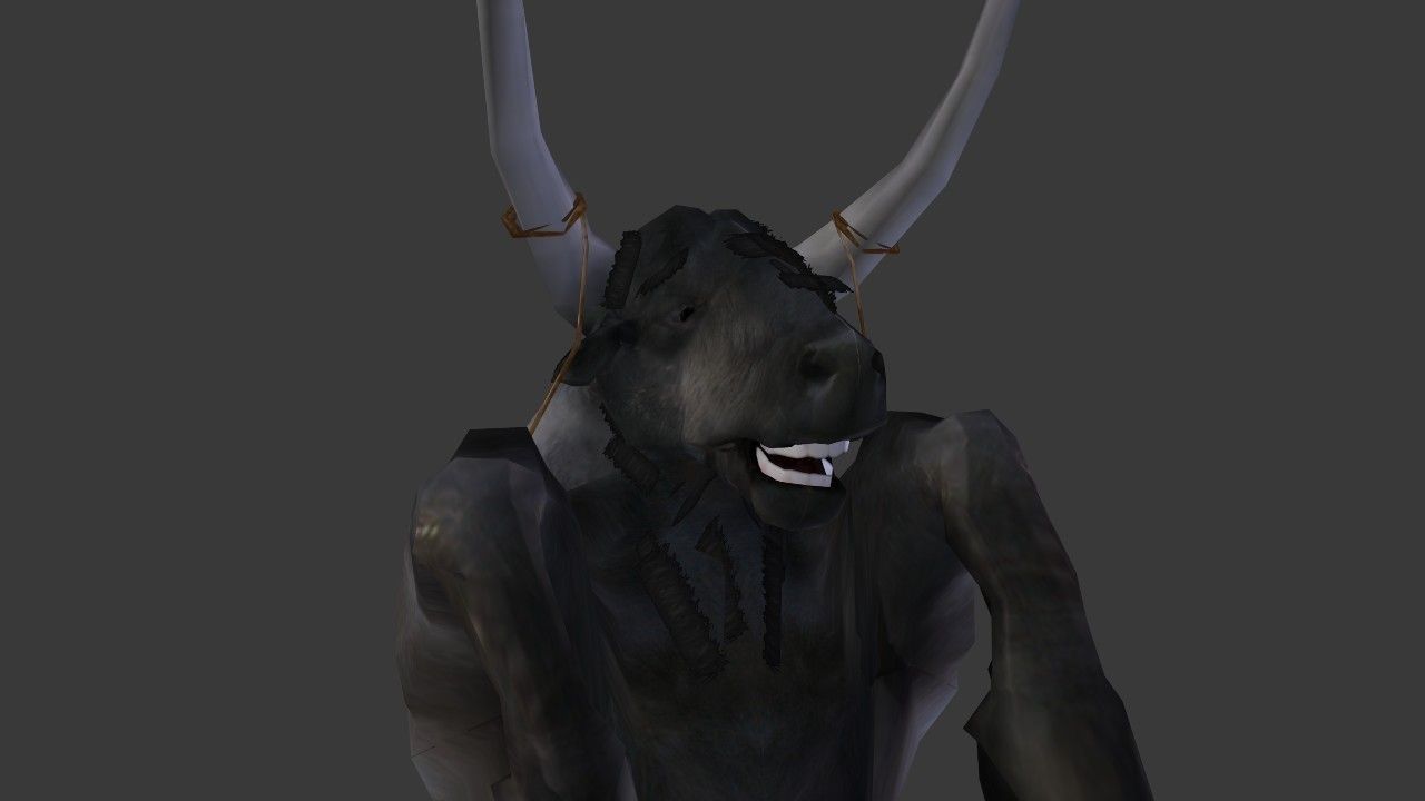 Bull Low Poly with horns Low-poly 3D model_20