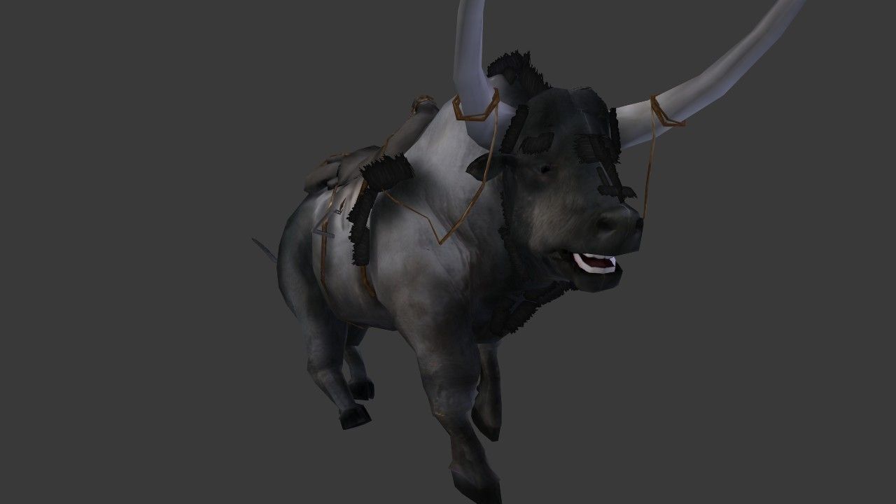 Bull Low Poly with horns Low-poly 3D model_12