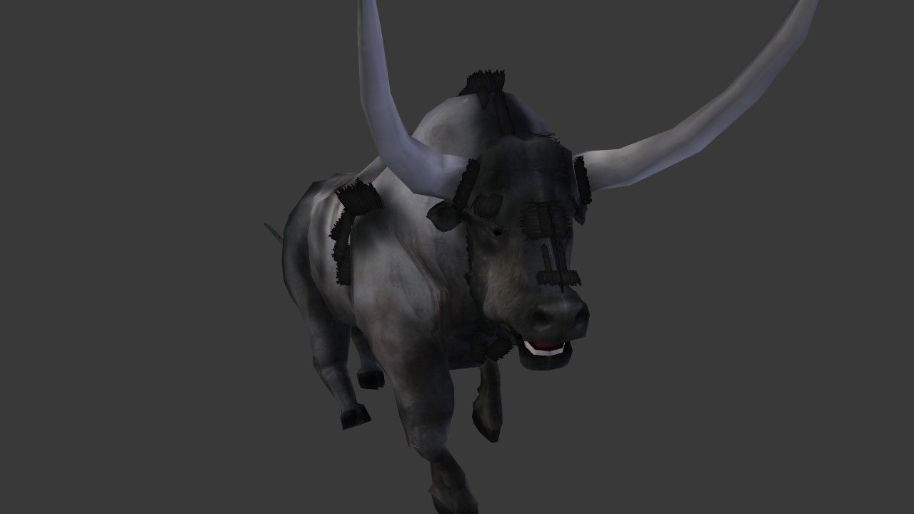 Bull Low Poly with horns Low-poly 3D model_10