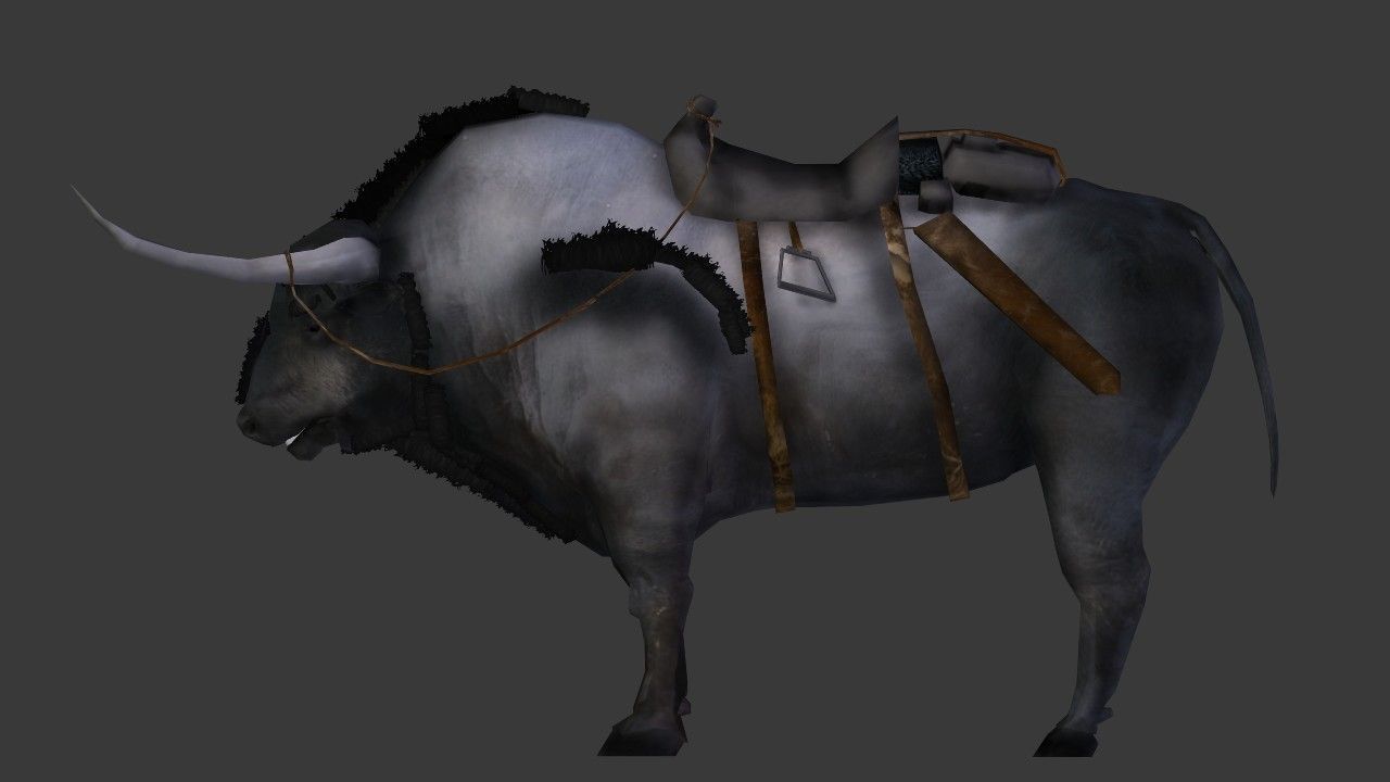 Bull Low Poly with horns Low-poly 3D model_16