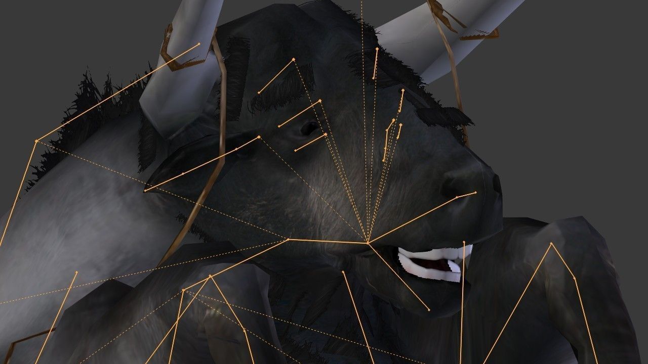 Bull Low Poly with horns Low-poly 3D model_21