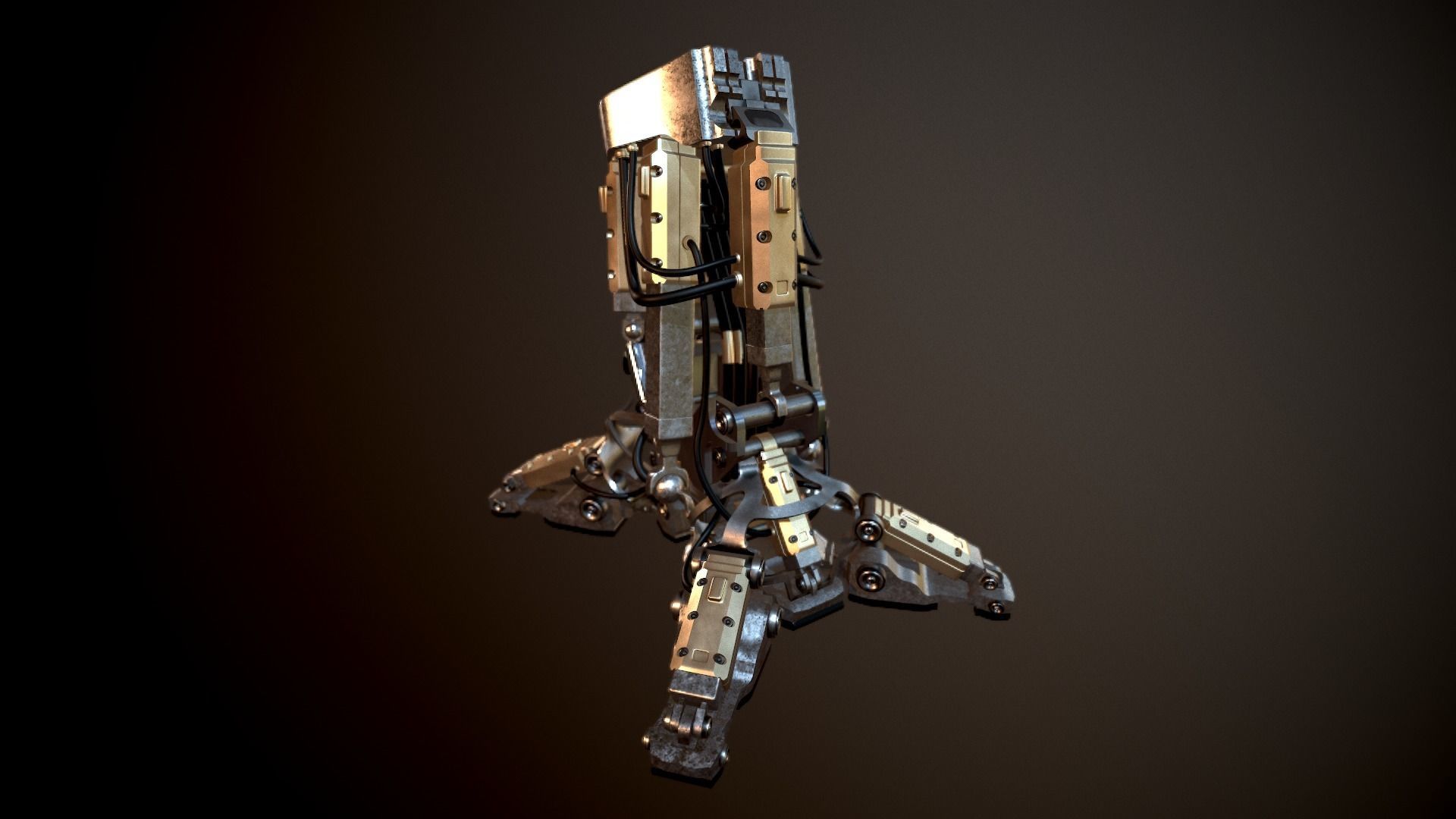 Mech robot leg 3D model_2