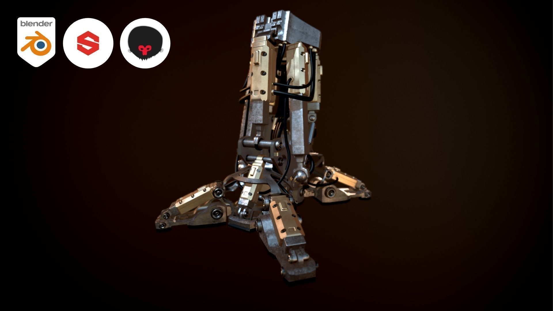 Mech robot leg 3D model_0