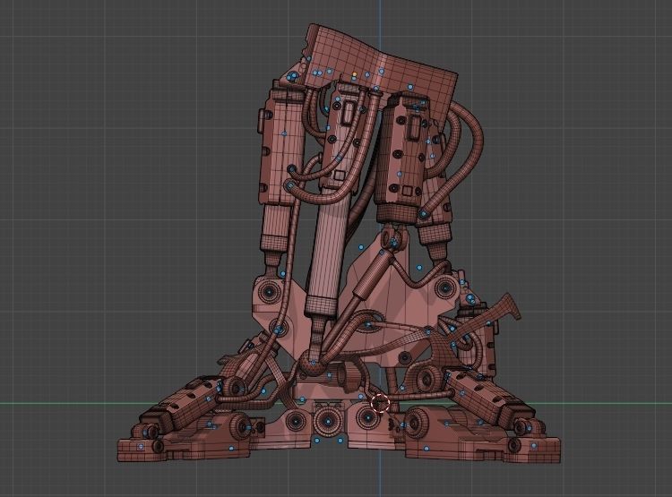 Mech robot leg 3D model_28