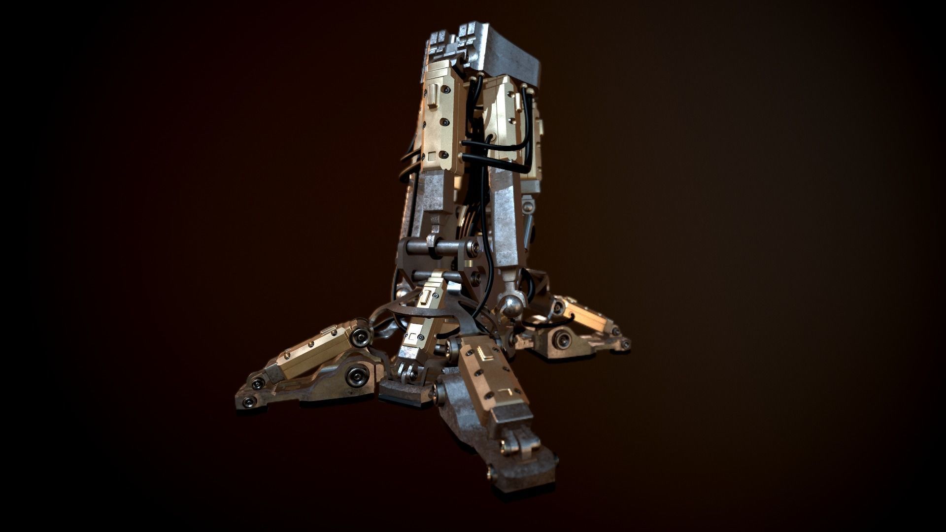 Mech robot leg 3D model_1