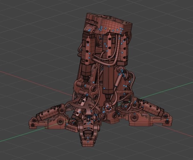 Mech robot leg 3D model_27