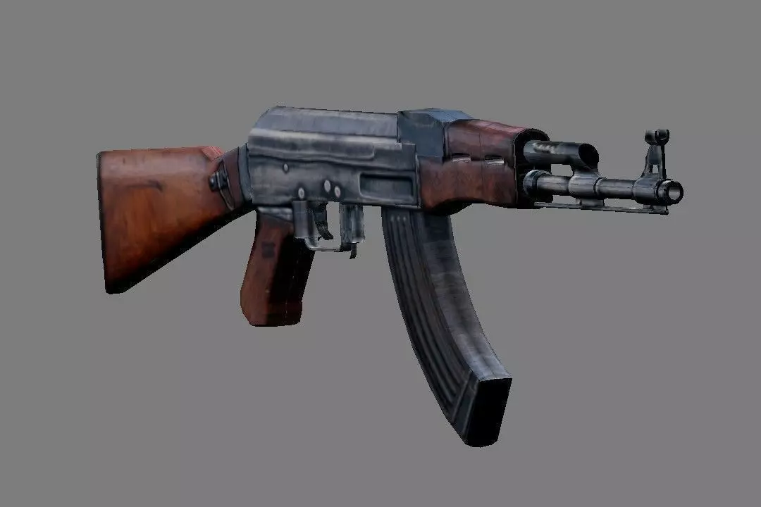 Ak-47 Gun Low-poly 3D model_0