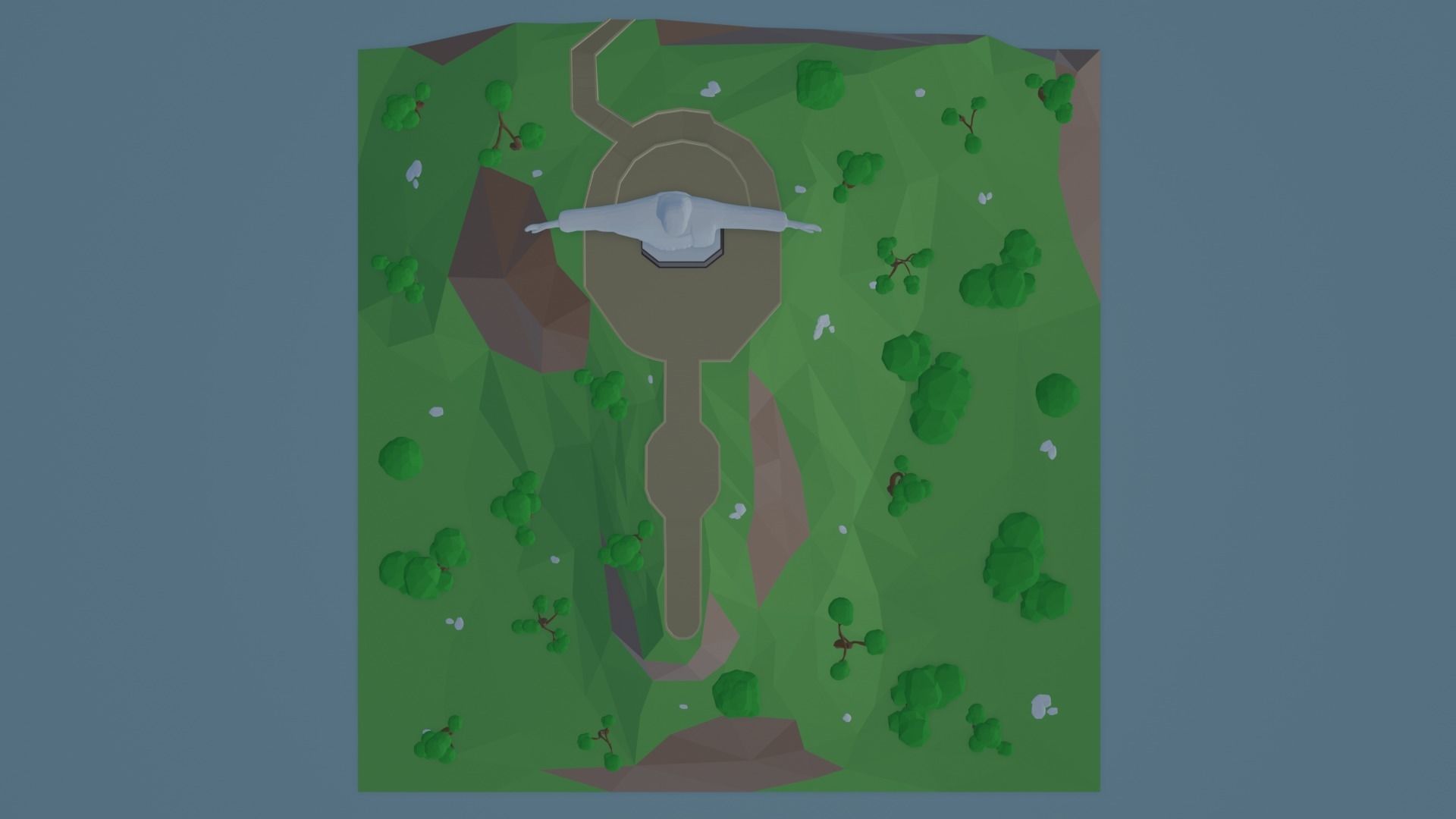 Christ Redeemer Low-poly 3D model_5