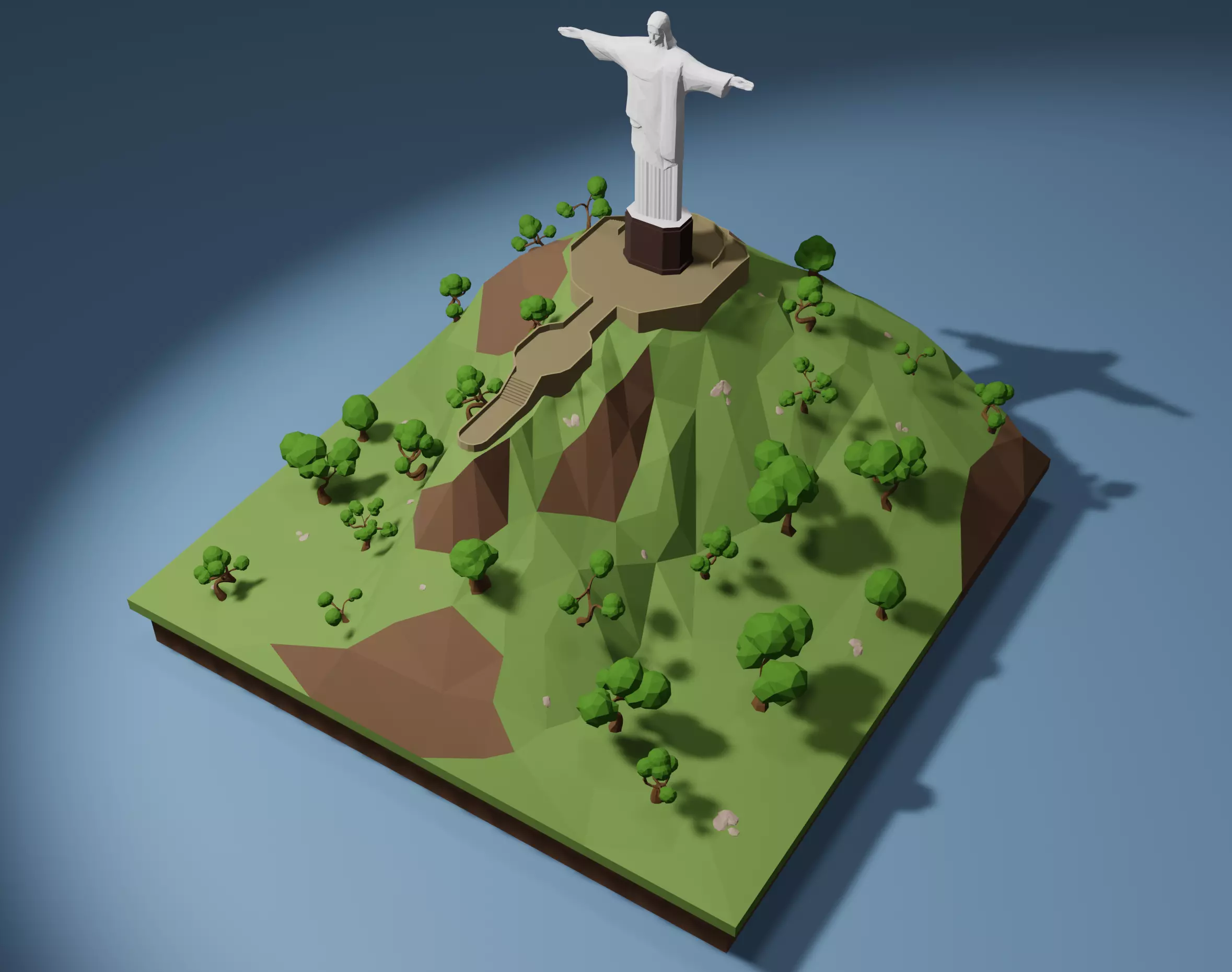Christ Redeemer Low-poly 3D model_0