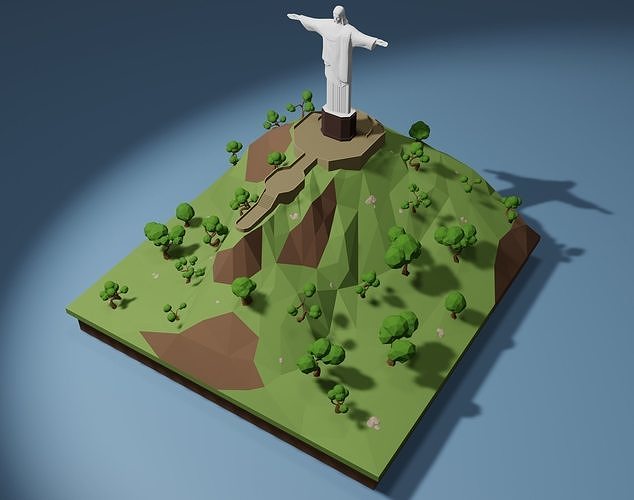 Christ Redeemer Low-poly 3D model