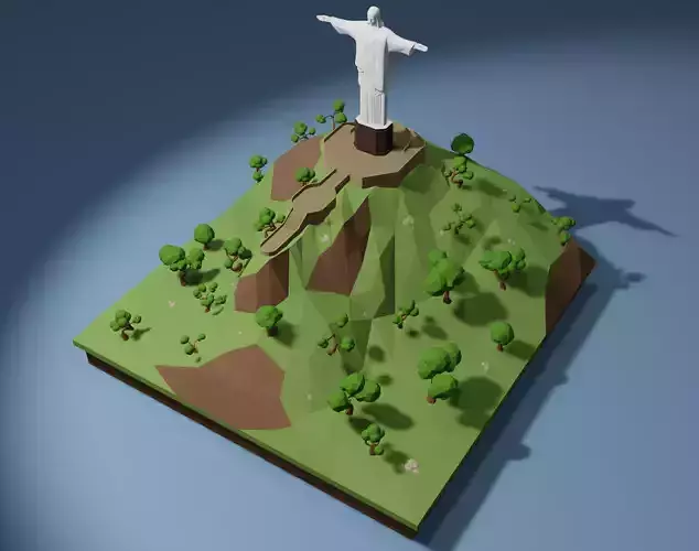 Christ Redeemer Low-poly 3D model