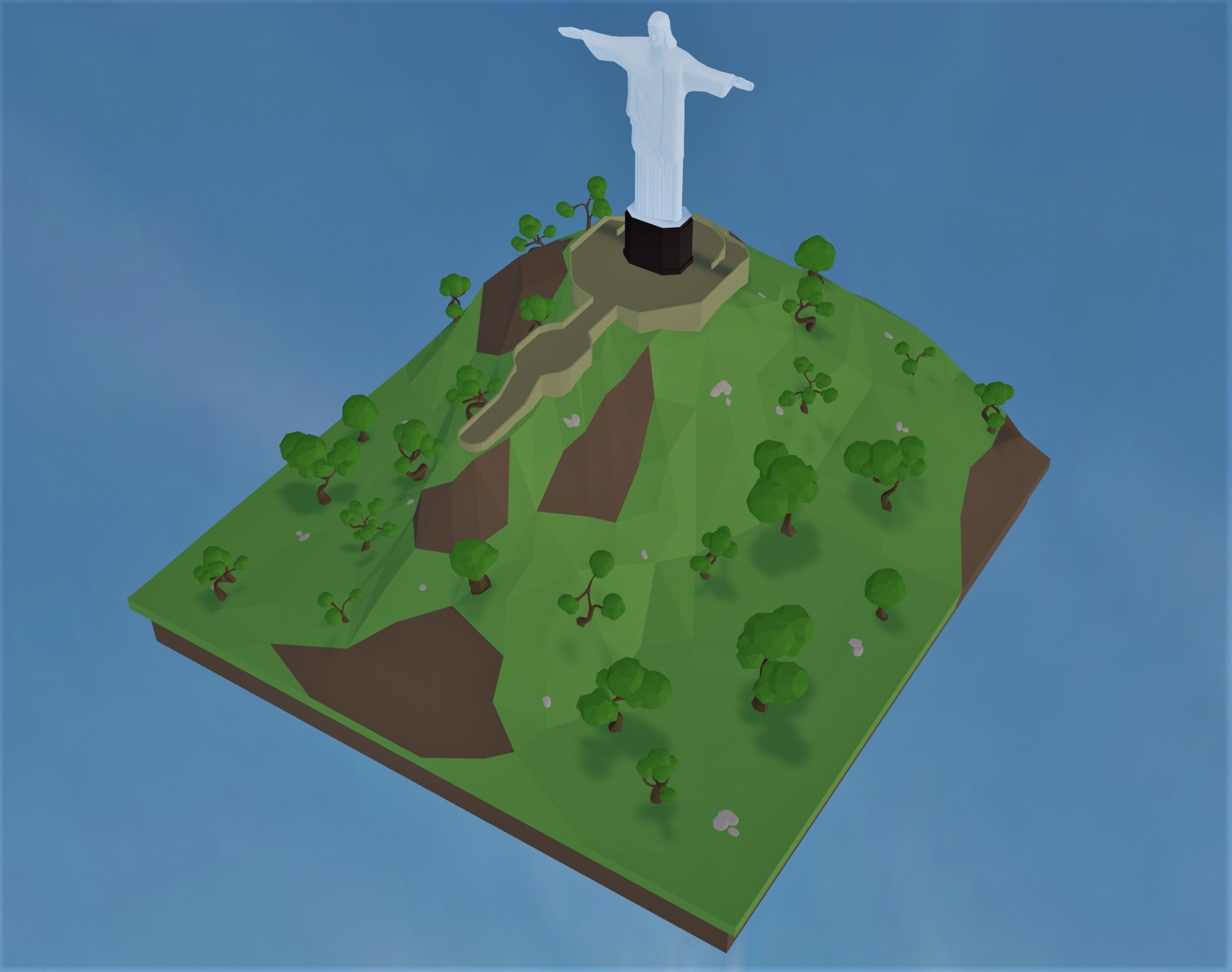 Christ Redeemer Low-poly 3D model_1