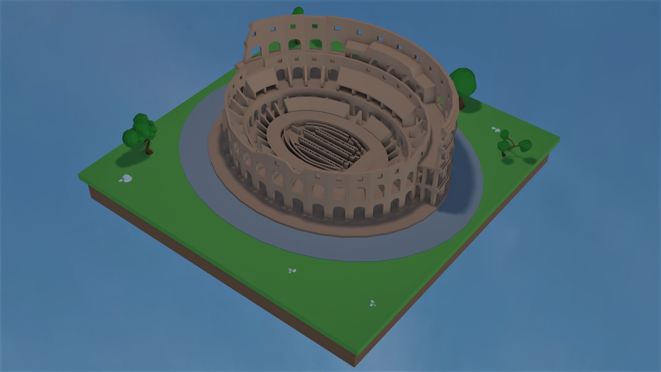 Colosseum  Low-poly 3D model_1