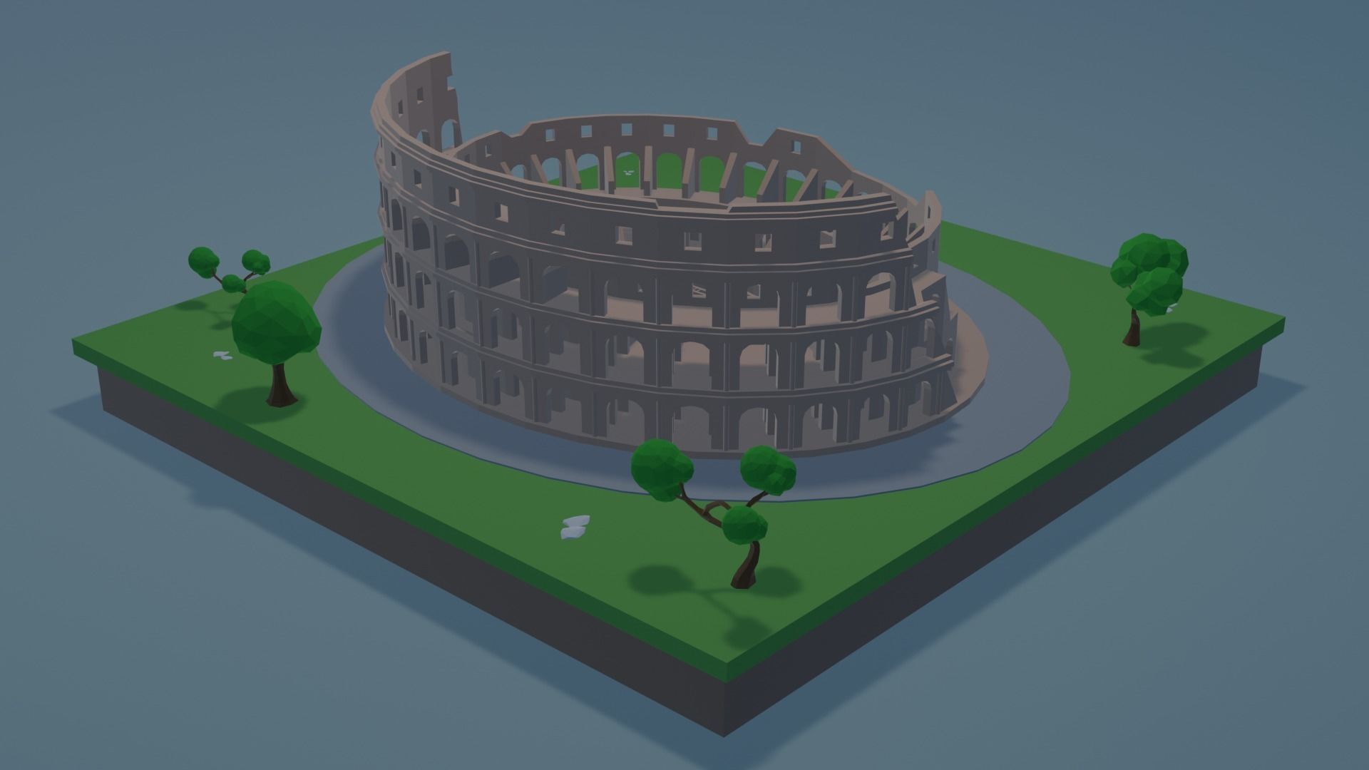 Colosseum  Low-poly 3D model_3