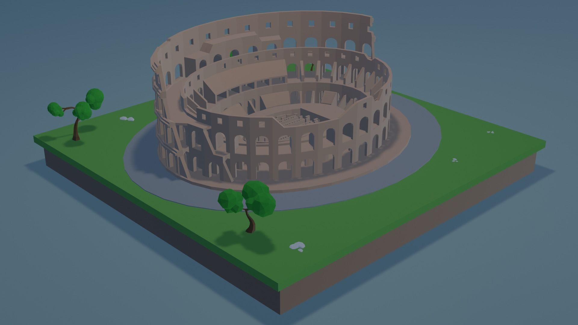 Colosseum  Low-poly 3D model_2