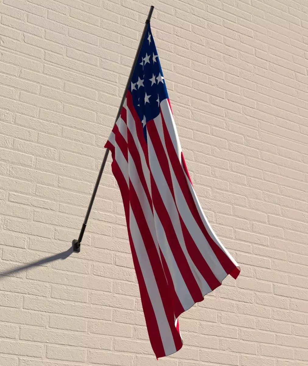 Flagpole kit Low-poly 3D model