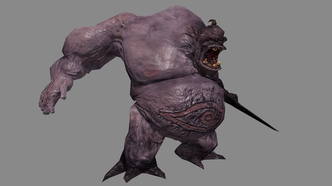 GoblinKing demon holding sword Low-poly 3D model