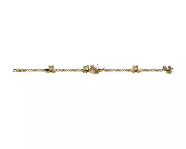 bracelet gold with flowers