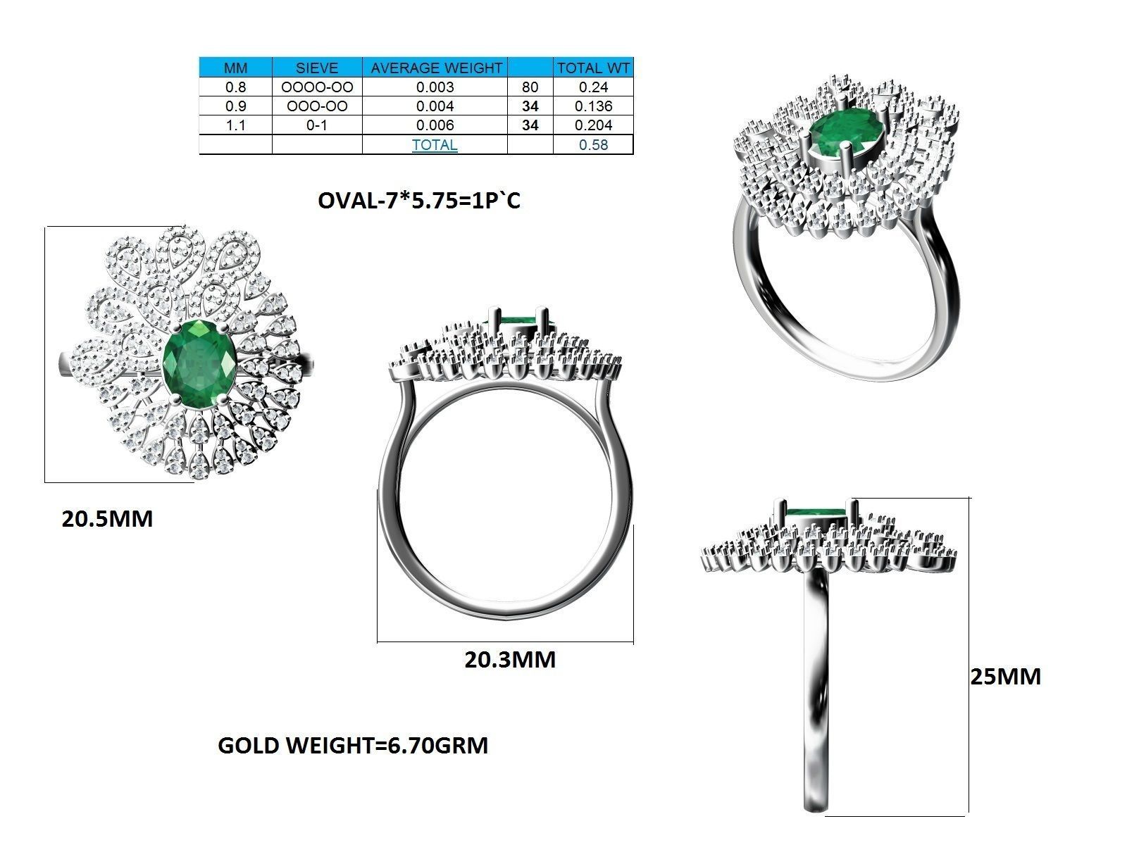 Women Ring 3dm stl render detail 3D print model_24