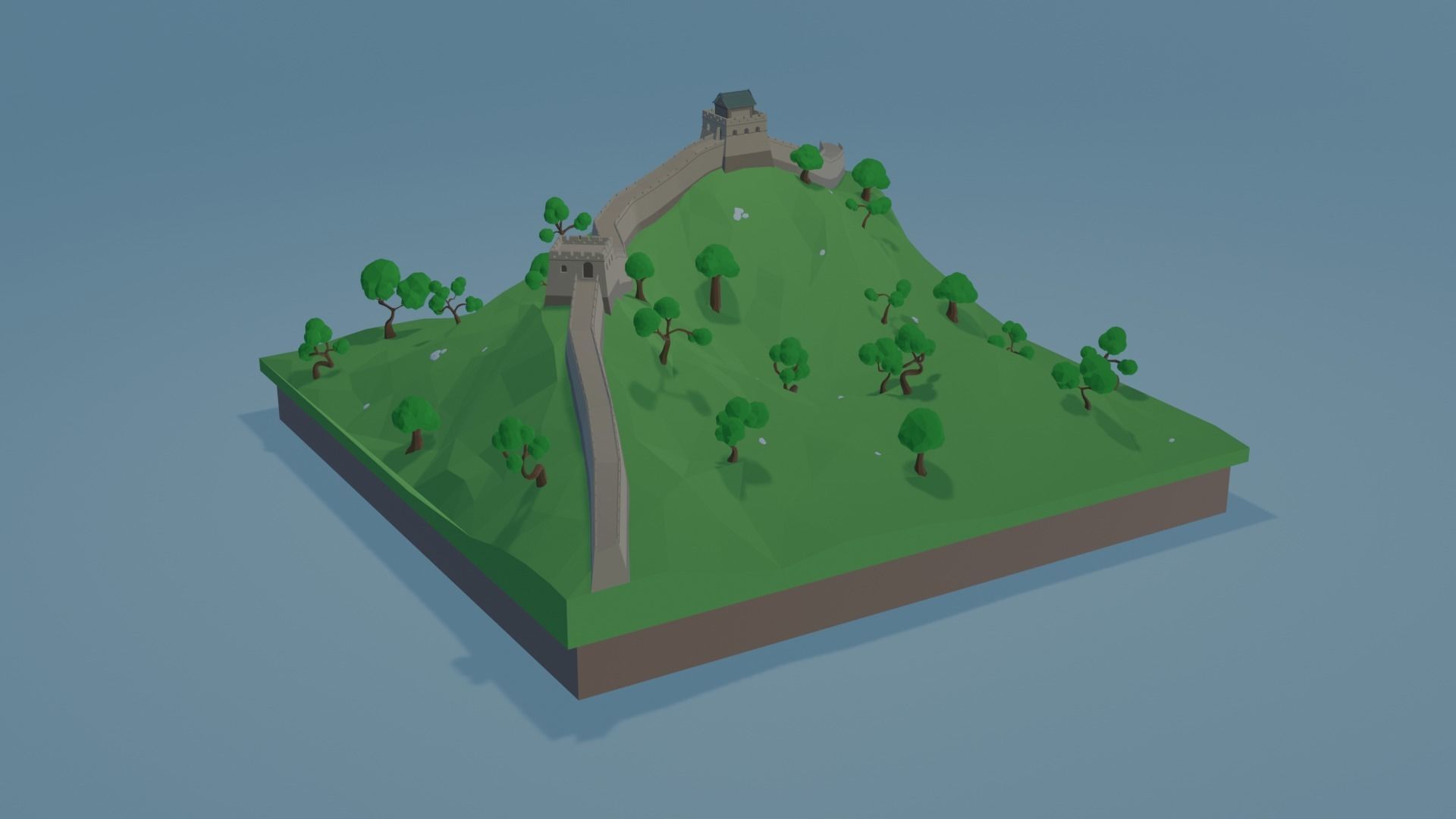 Great Wall  of China  Low-poly 3D model_1