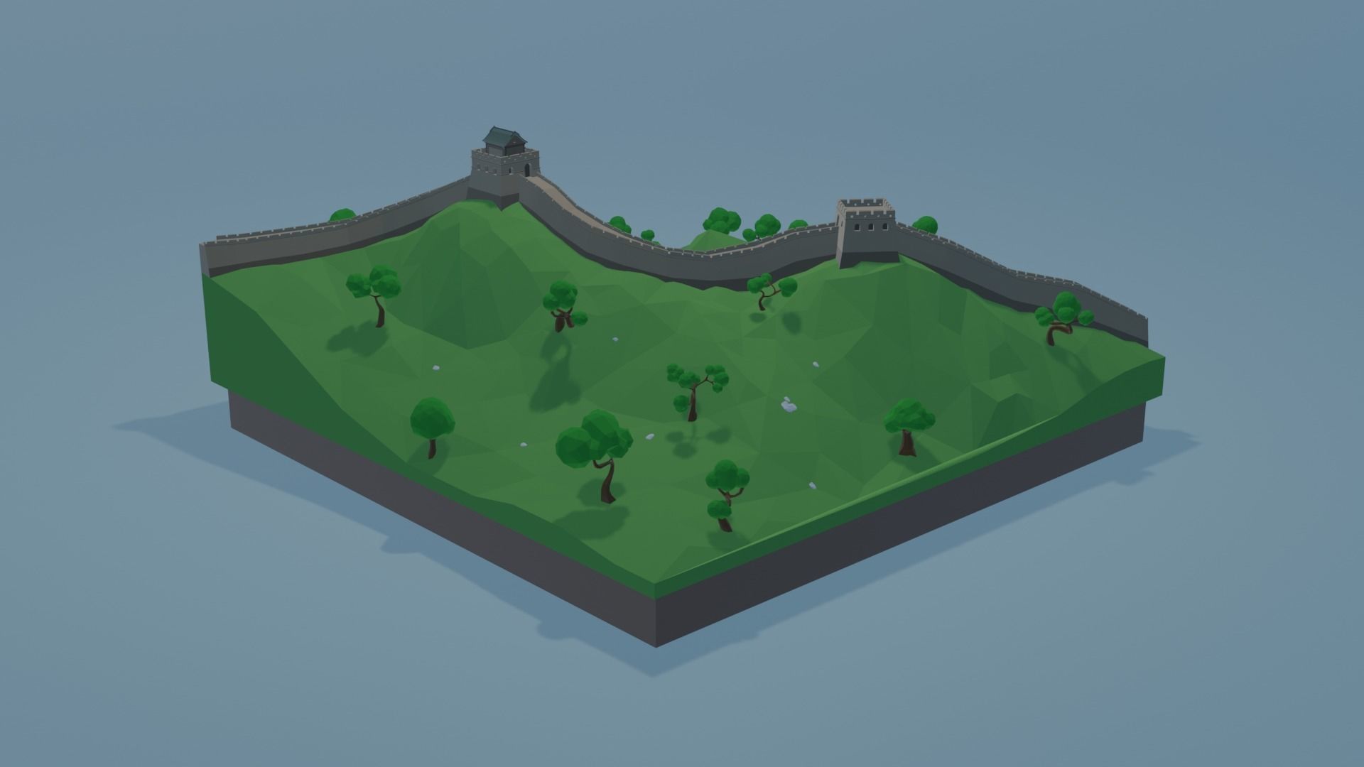 Great Wall  of China  Low-poly 3D model_2