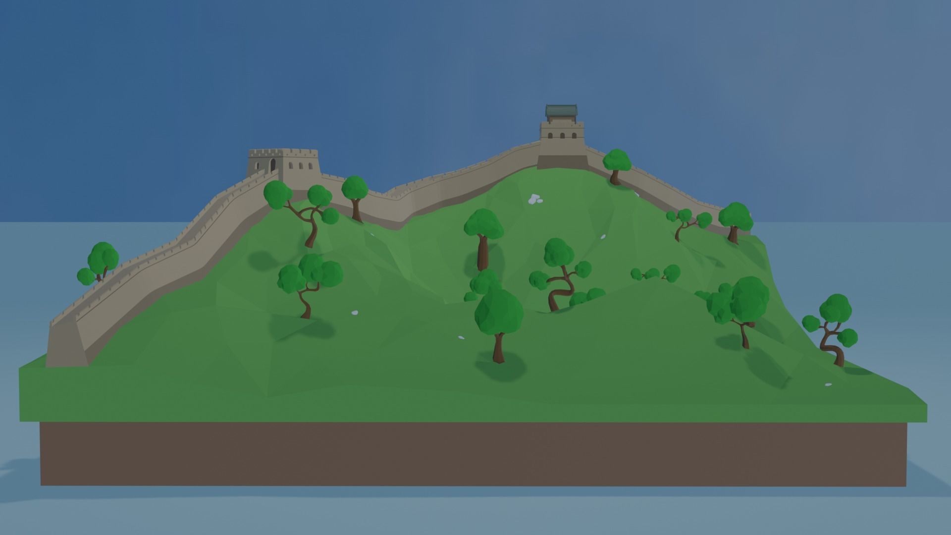 Great Wall  of China  Low-poly 3D model_5