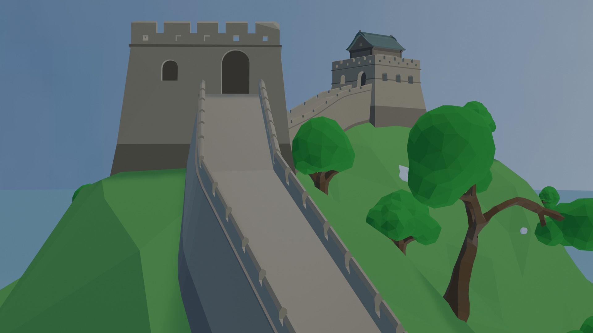 Great Wall  of China  Low-poly 3D model_8