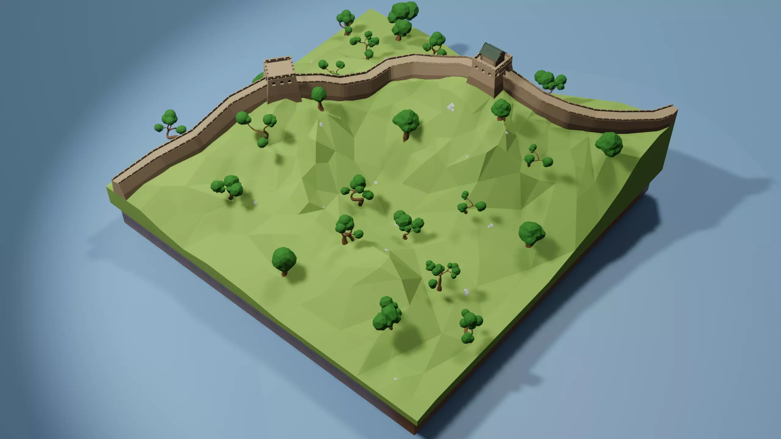 Great Wall  of China  Low-poly 3D model_0