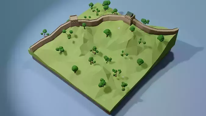 Great Wall  of China  Low-poly 3D model