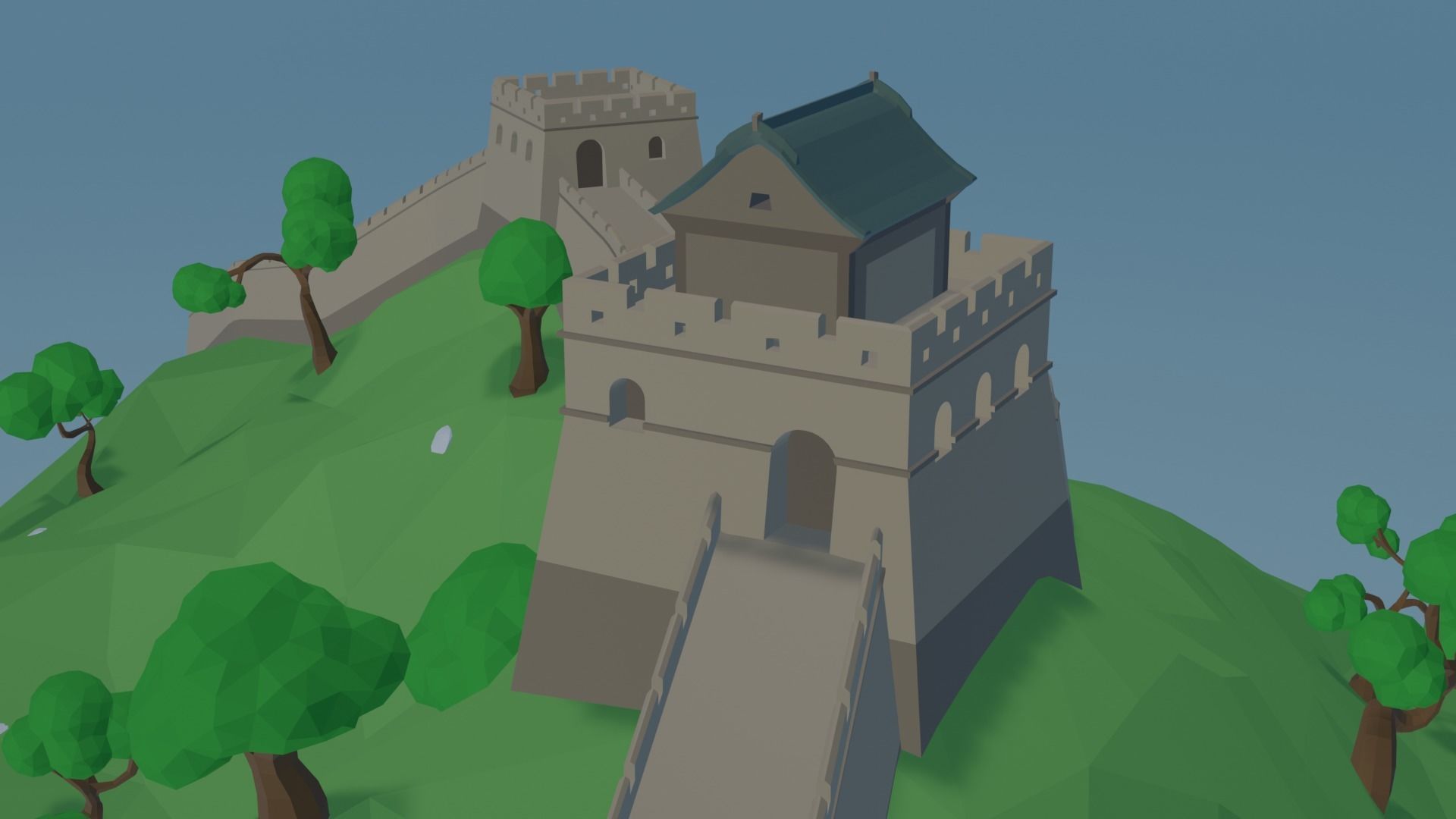 Great Wall  of China  Low-poly 3D model_7