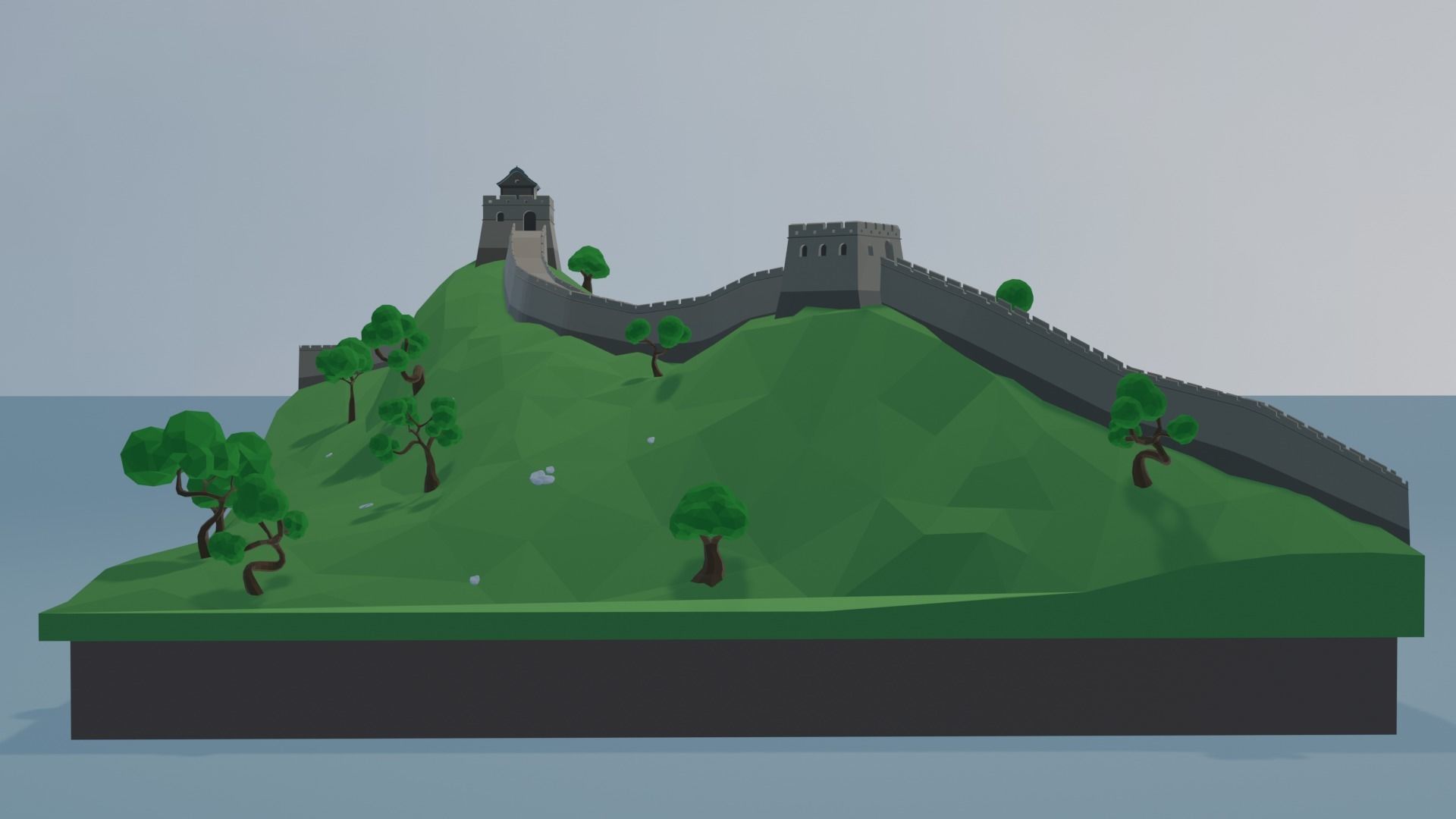 Great Wall  of China  Low-poly 3D model_6