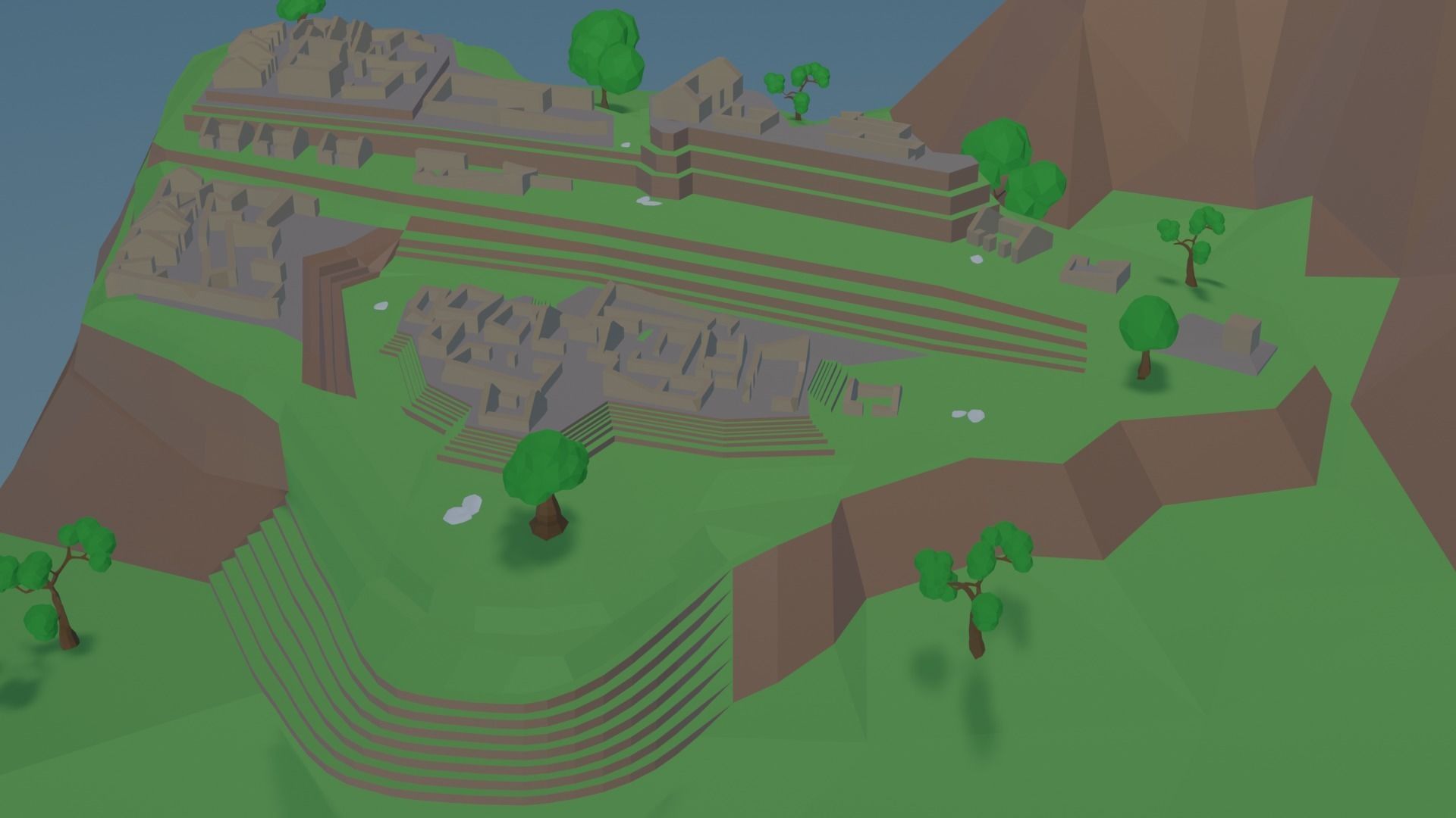 Machu Picchu Low-poly 3D model_5
