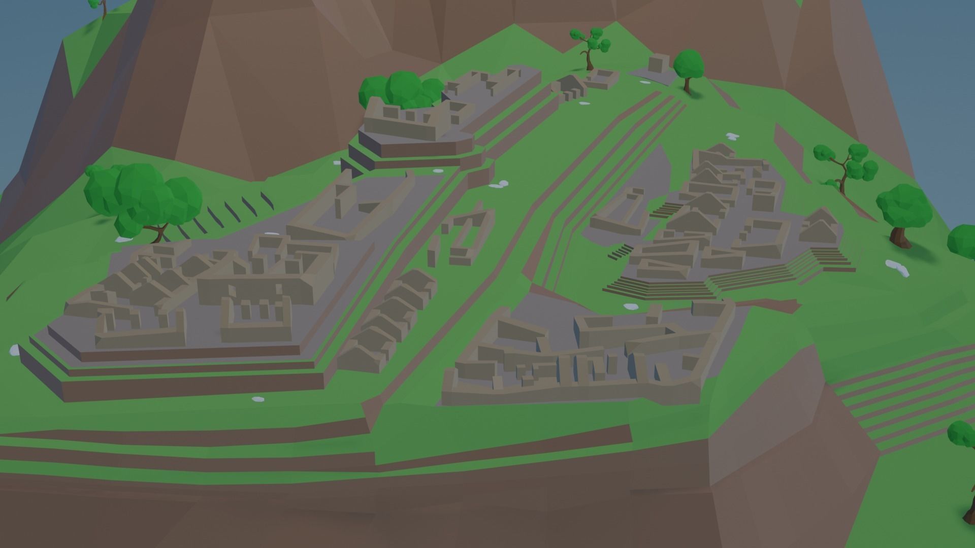 Machu Picchu Low-poly 3D model_4