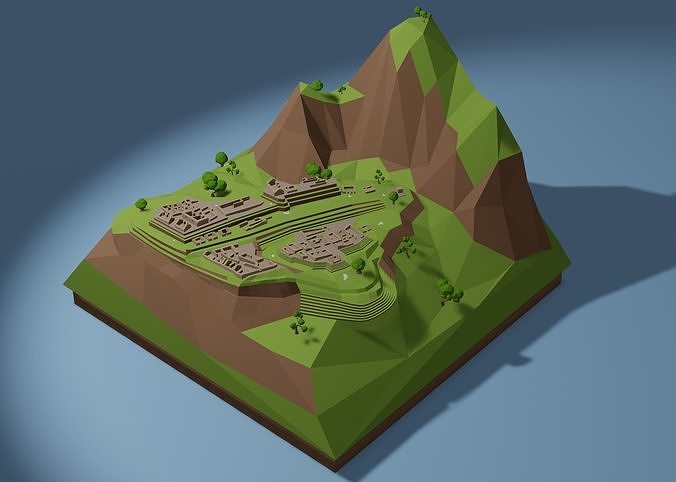 Machu Picchu Low-poly 3D model