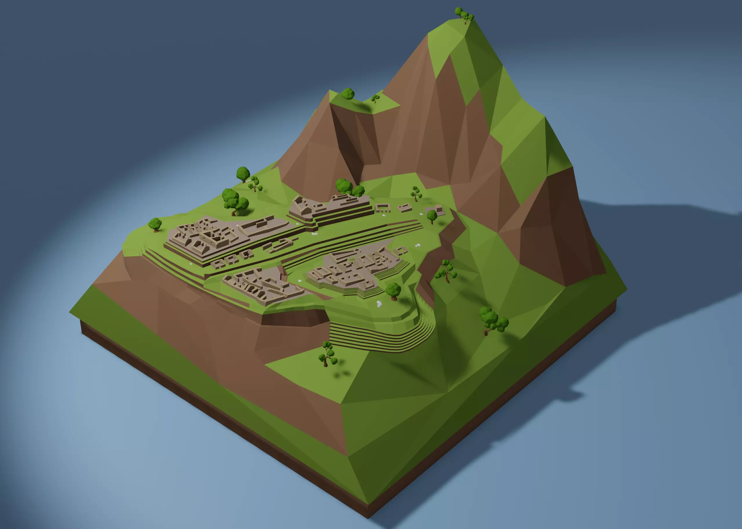 Machu Picchu Low-poly 3D model_0