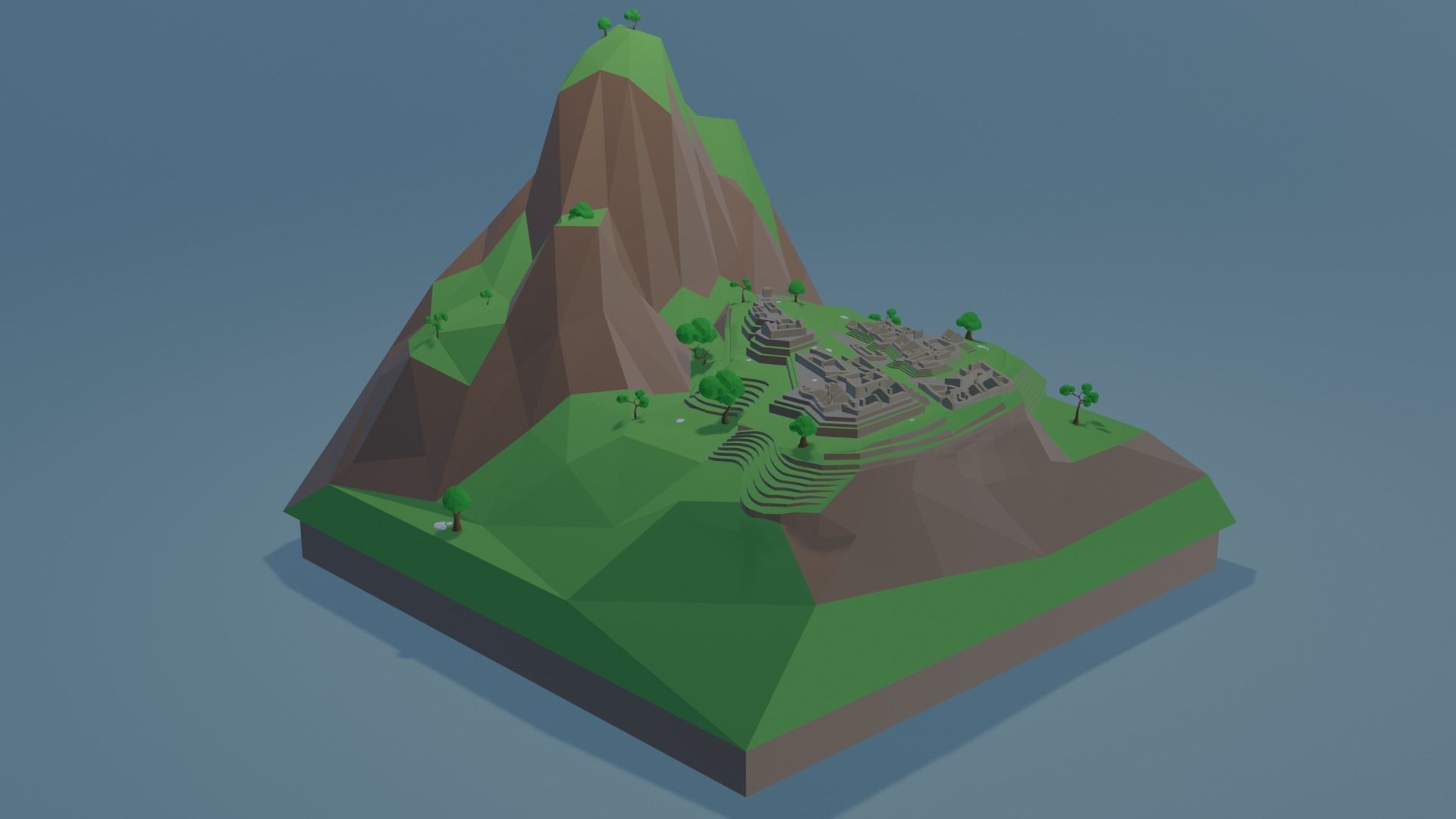 Machu Picchu Low-poly 3D model_1