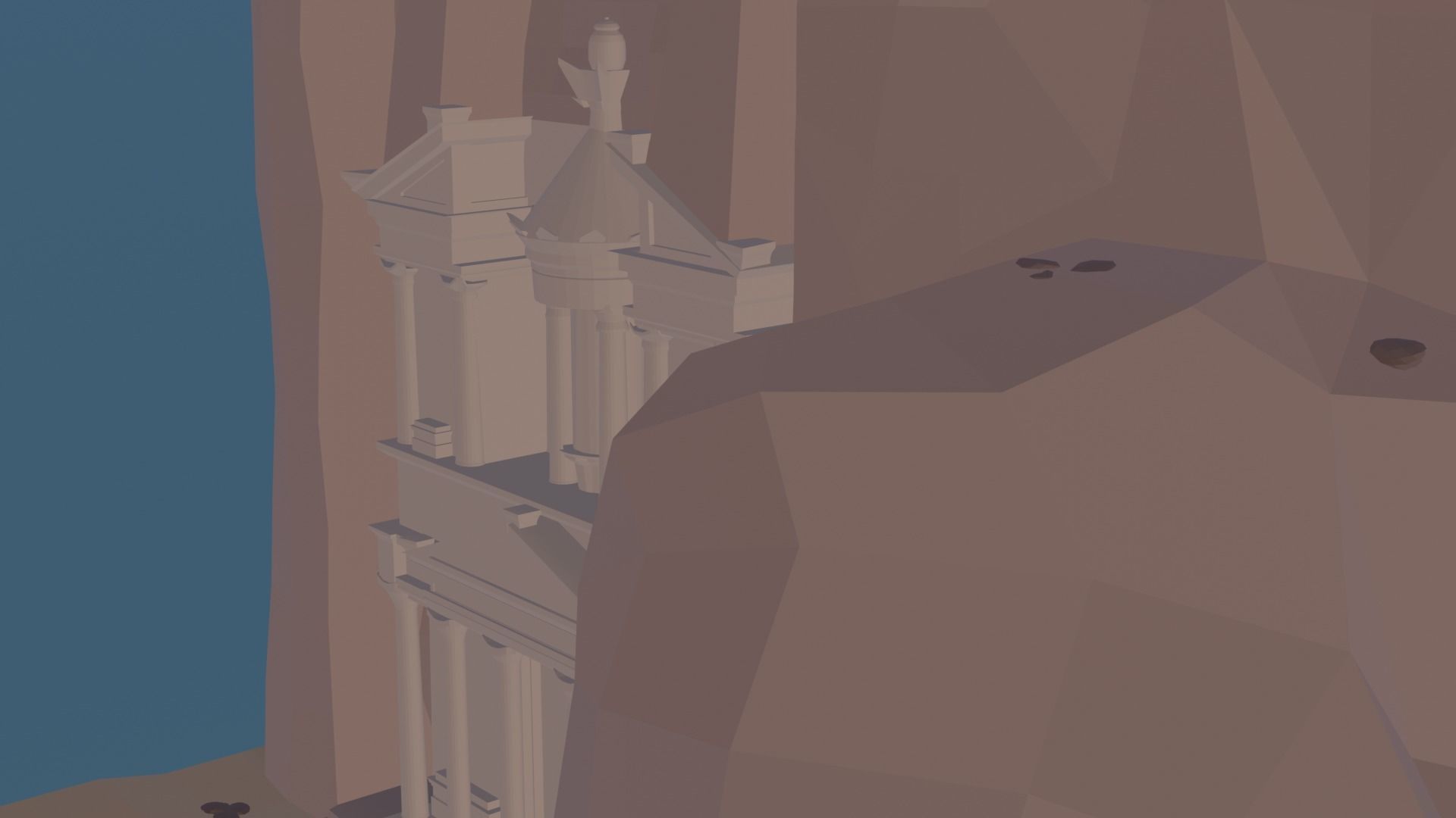Petra Al Khazneh Low-poly 3D model_7