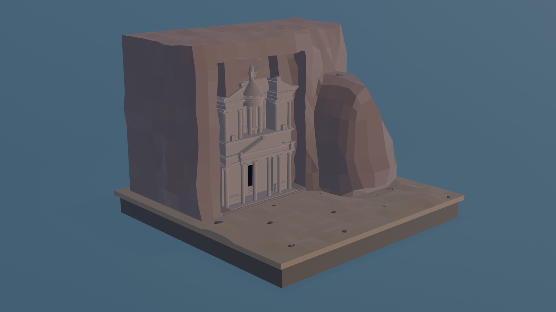 Petra Al Khazneh Low-poly 3D model_1