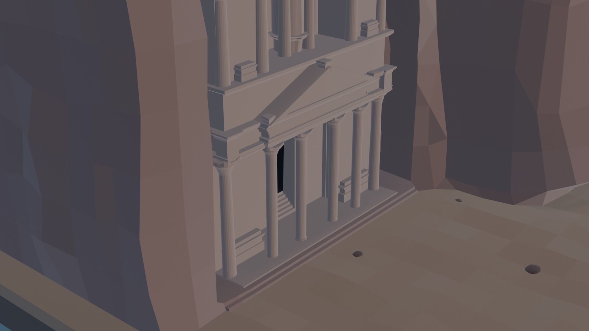 Petra Al Khazneh Low-poly 3D model_8