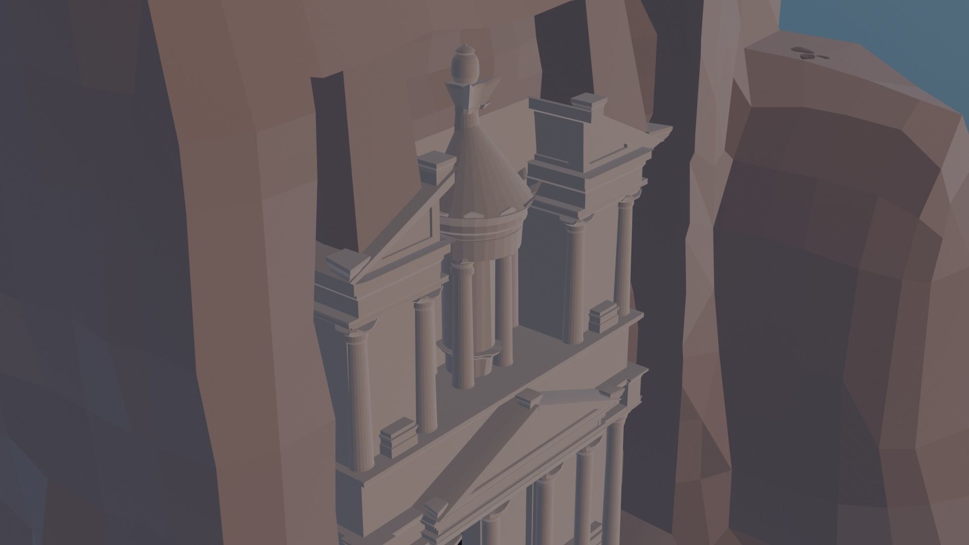 Petra Al Khazneh Low-poly 3D model_10