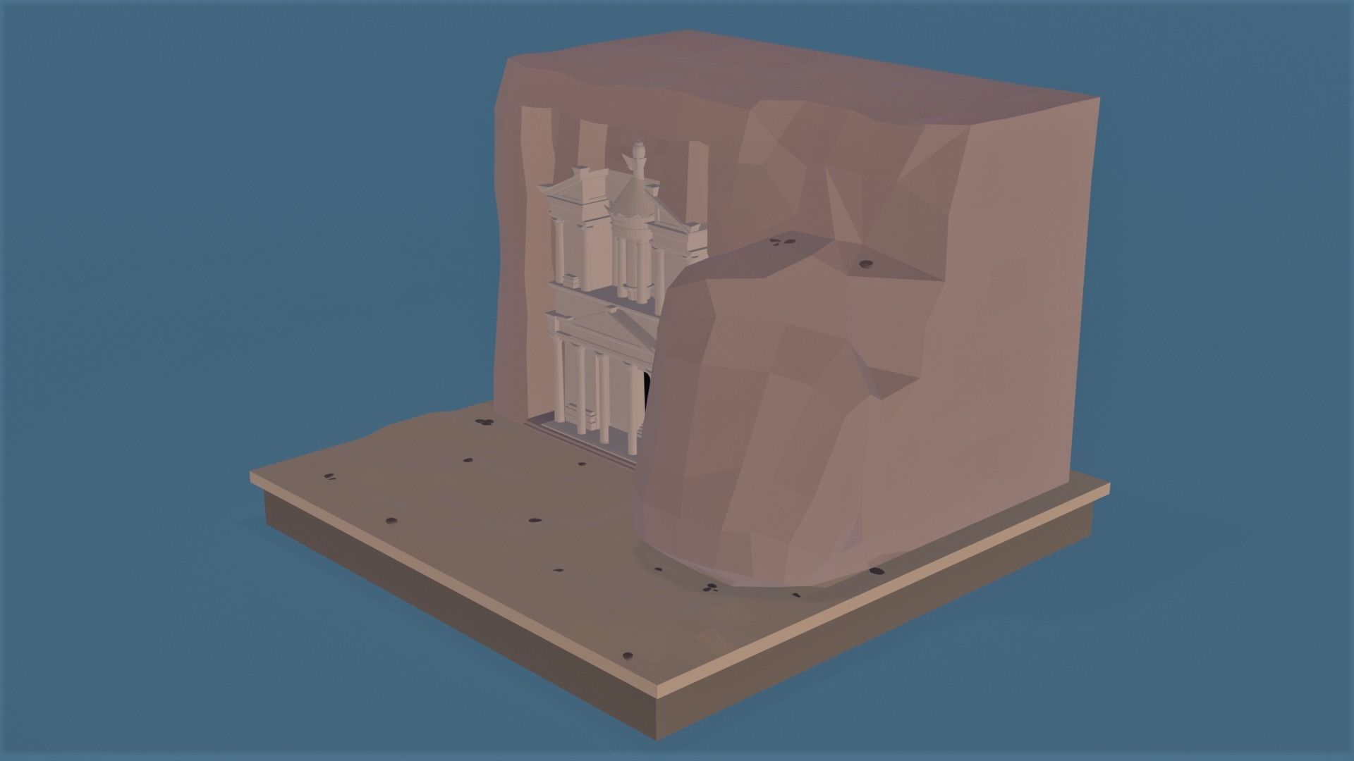 Petra Al Khazneh Low-poly 3D model_2