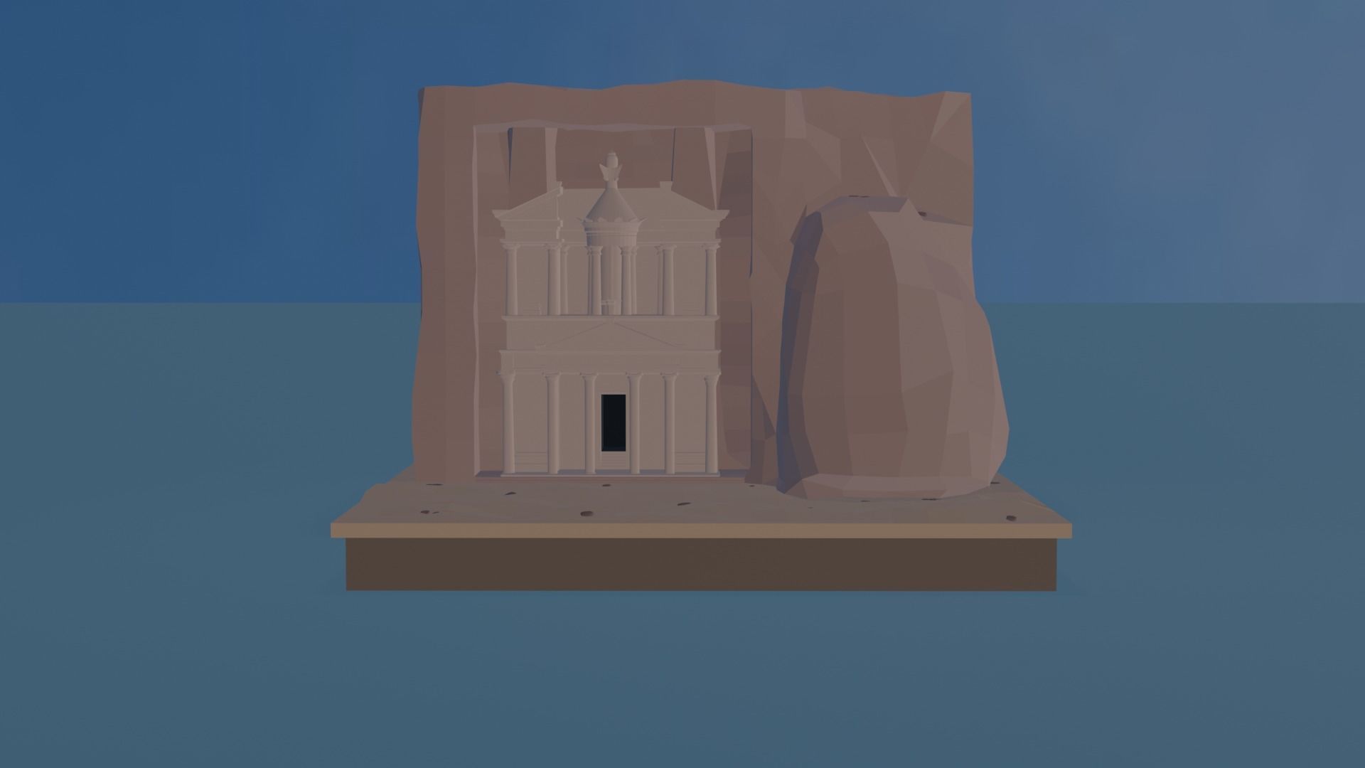 Petra Al Khazneh Low-poly 3D model_4