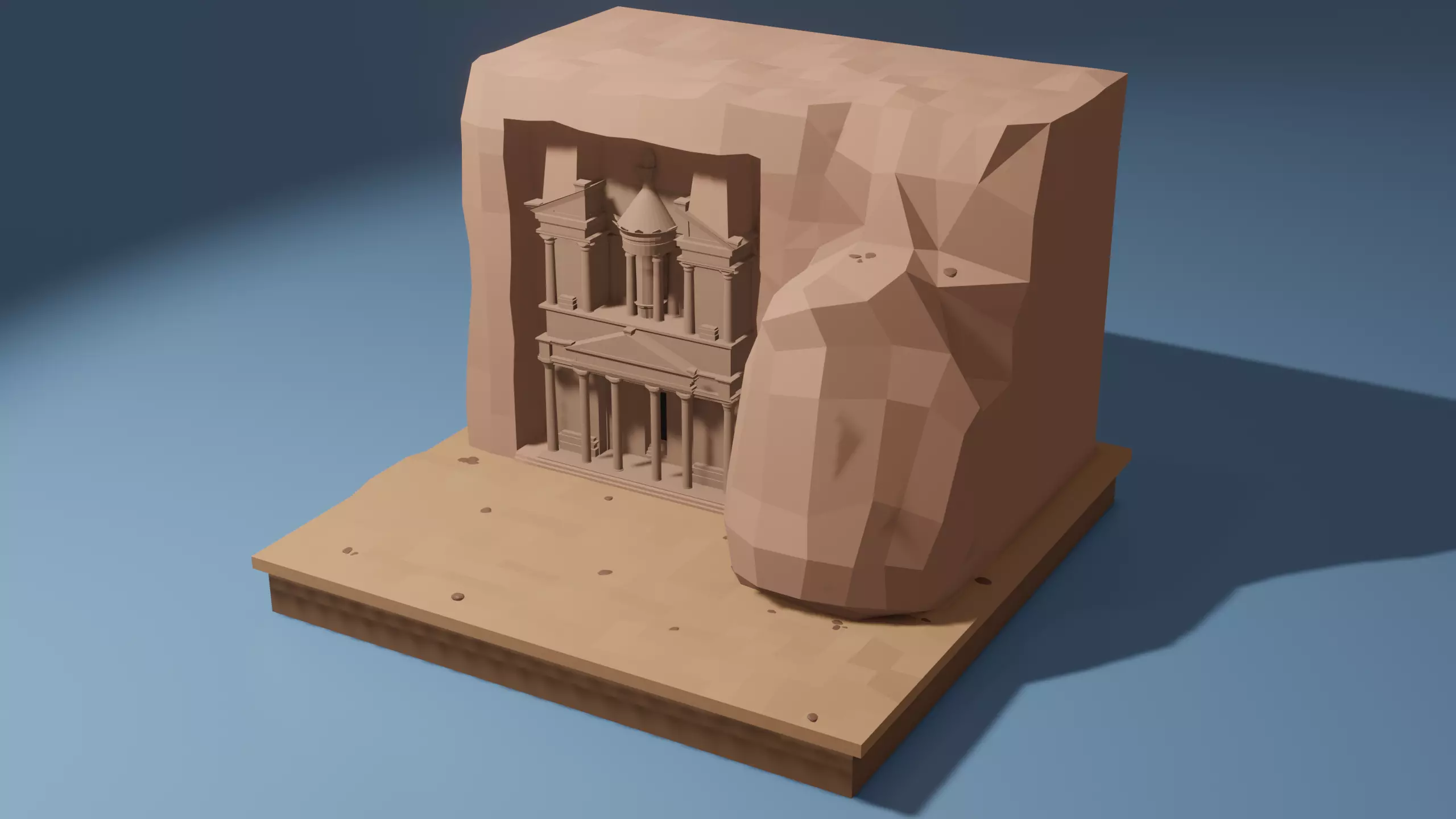 Petra Al Khazneh Low-poly 3D model_0