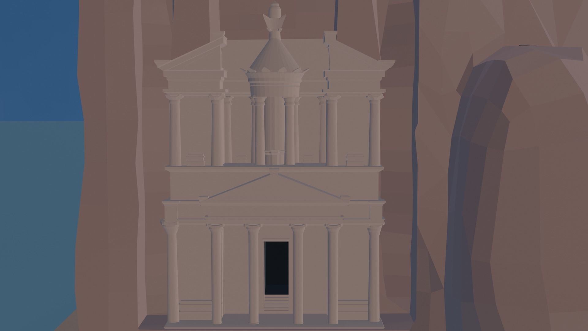 Petra Al Khazneh Low-poly 3D model_3