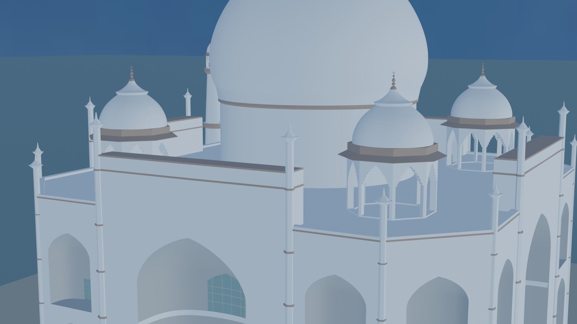 Taj Mahal Landmark  Low-poly 3D model_3