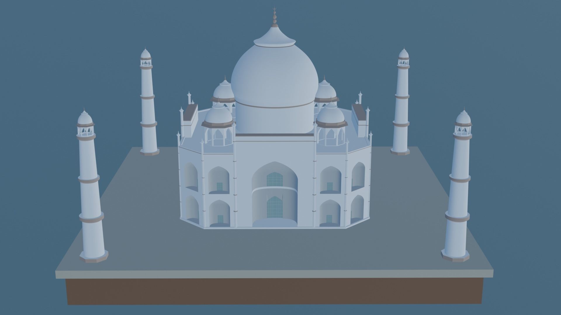 Taj Mahal Landmark  Low-poly 3D model_1
